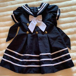 Wonser YKI navy blue and white uniform dress little glirl size XL 3T